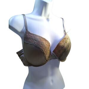 Rampage Intimates Women's 38C Underwire Bra Olive Green Back Clasp Lightly Lined